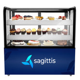 48 in. Refrigerated Bakery Display Case, Stainless Steel Frame, Curved Glass Front, 13 cu. ft. CDHF-14C. - Wrap